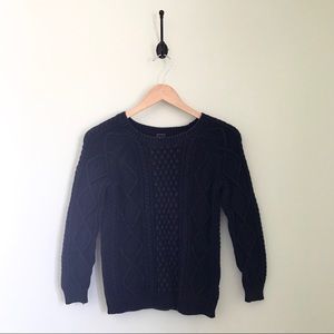 Navy Blue Cable Knit Sweater